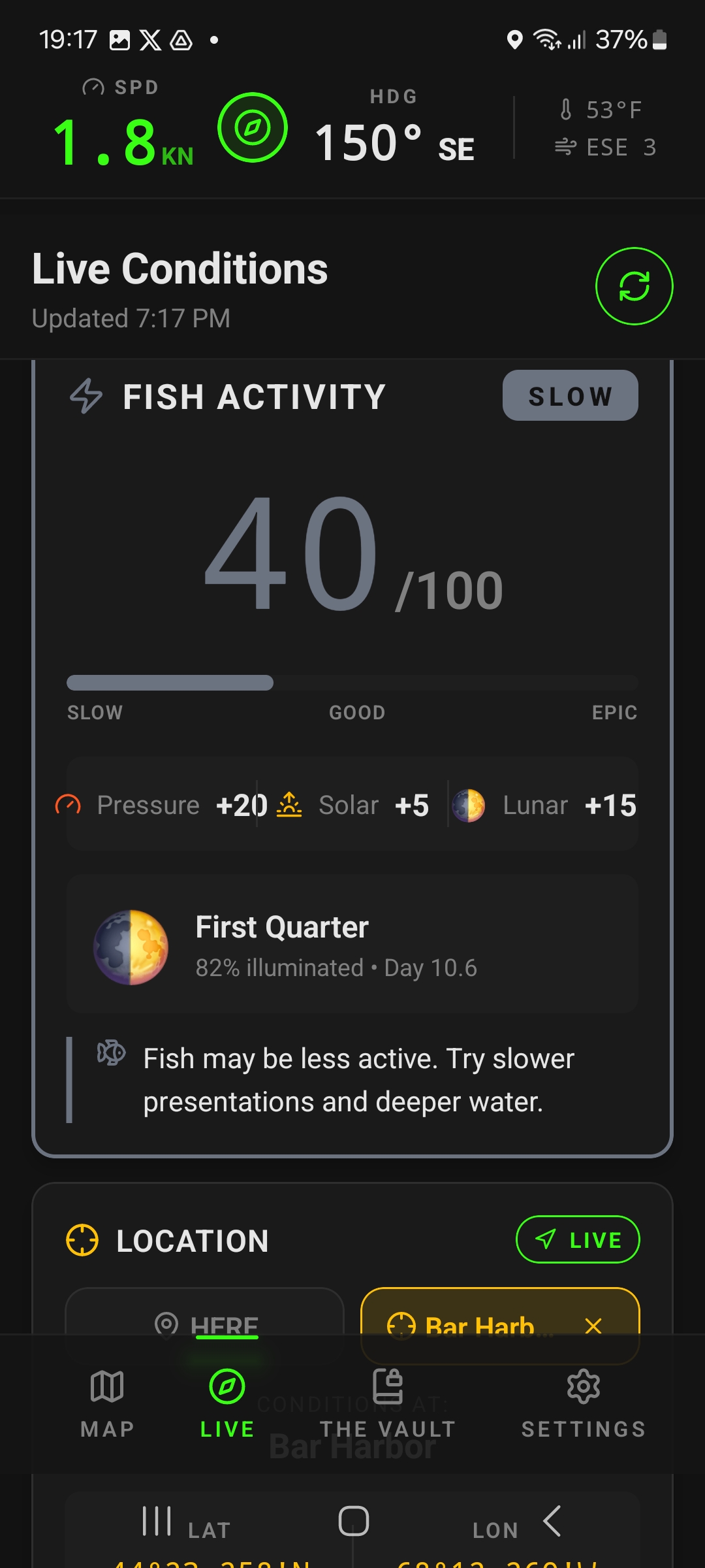 Fishing Planner Atmospheric Pressure
